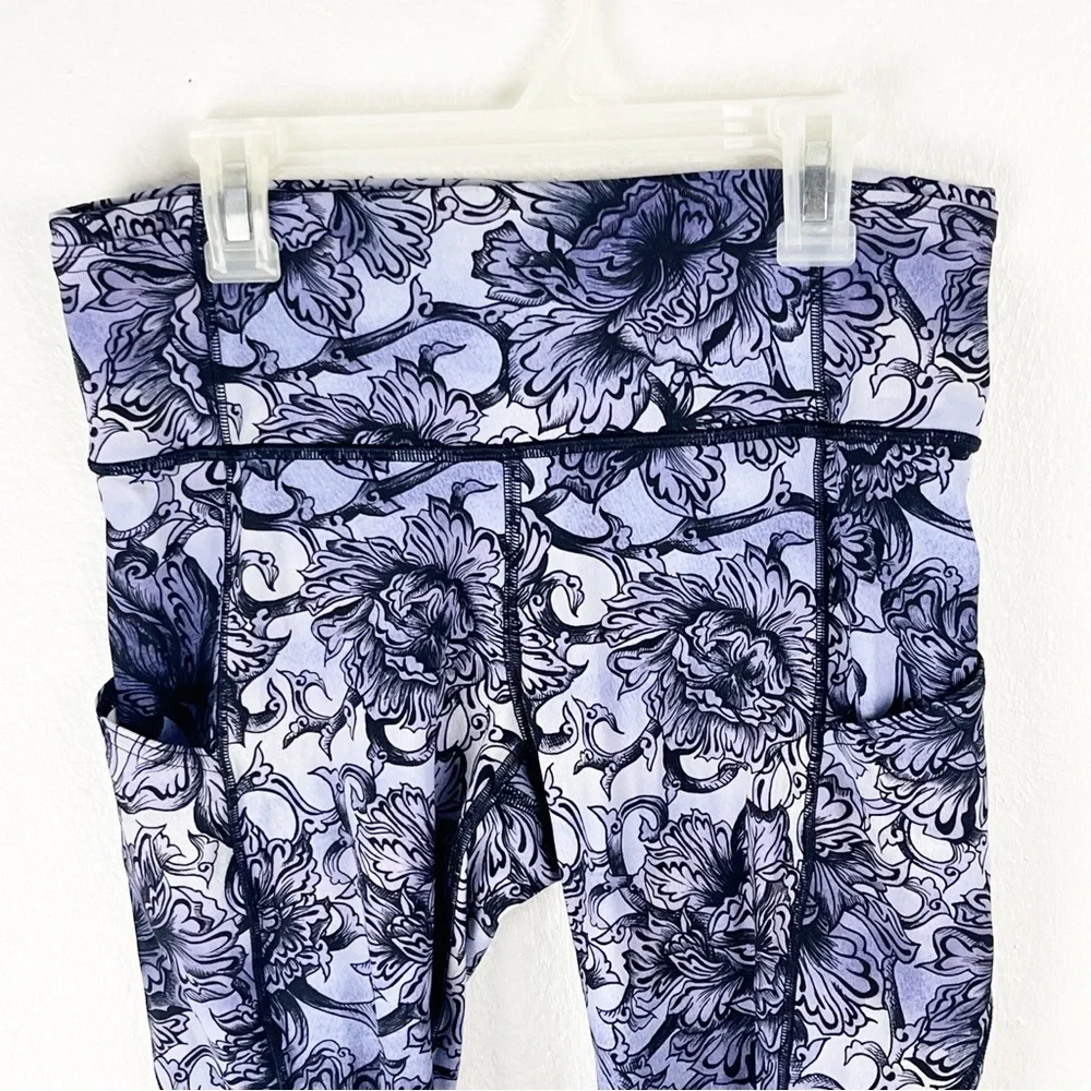 LULULEMON Hanakotoba Starlight Multicolor Wunder Under Hi-Rise Crop Leggings 8